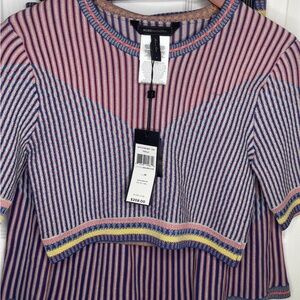 BCBGMaxAzria Striped Crop Top - Pink and Blue